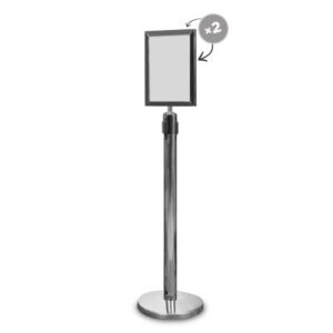 chrome post with red tape