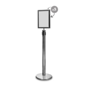 chrome post with red tape